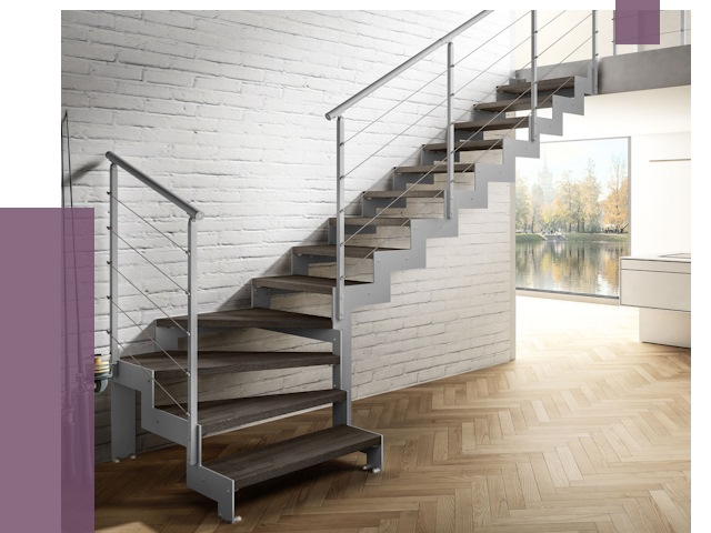 Г-образные лестницы под ключ в Гукове от 37214 руб. | ПРОЛЁТ-Гкв