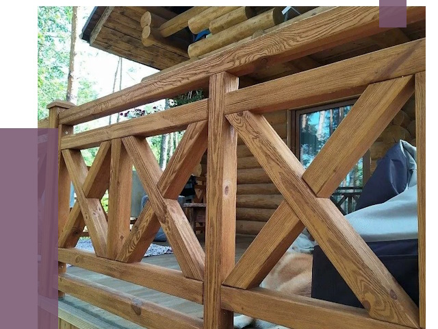 Деревянные перила под ключ в Гукове от 7700 руб. 