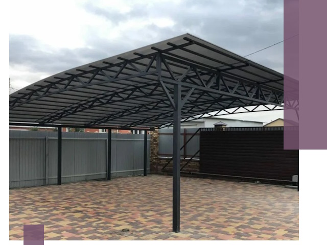 Недорогие навесы под ключ в Гукове — изготовление и монтаж