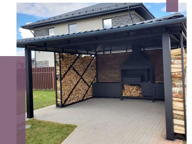 Навесы для барбекю в Гукове от 12781 руб. под ключ | ПРОЛЁТ-Гкв