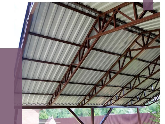 Навесы из профнастила в Гукове от 7392 руб. | ПРОЛЁТ-Гкв