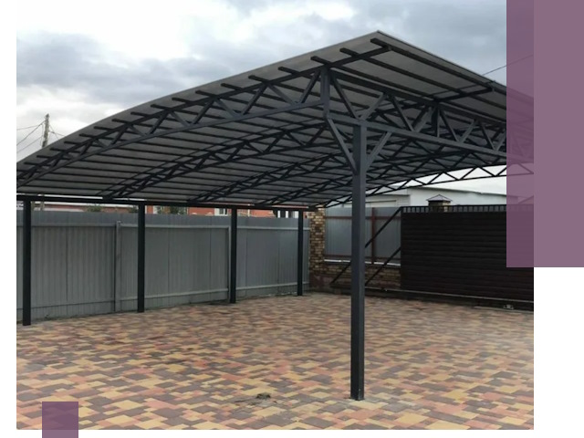 Металлические навесы под ключ в Гукове — изготовление и монтаж