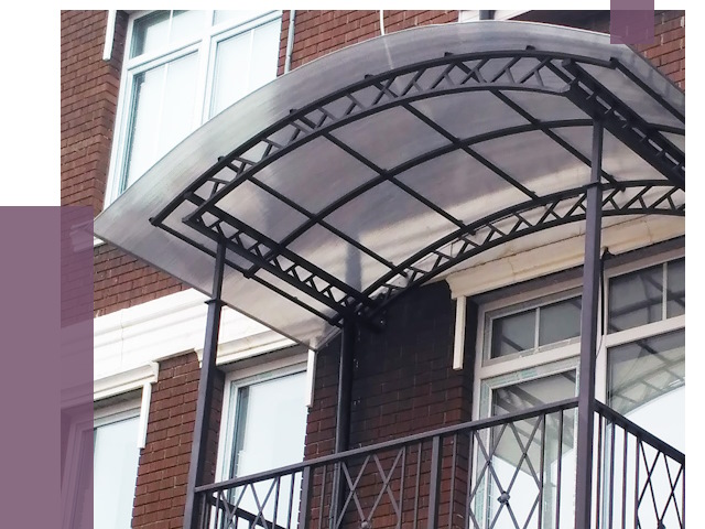 Козырьки над балконом в Гукове от 8675 руб. | ПРОЛЁТ-Гкв