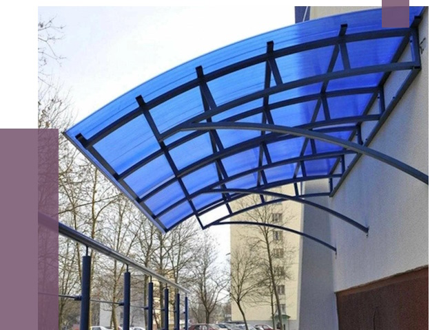 Козырьки из поликарбоната в Гукове от 4312 руб. под ключ | ПРОЛЁТ-Гкв