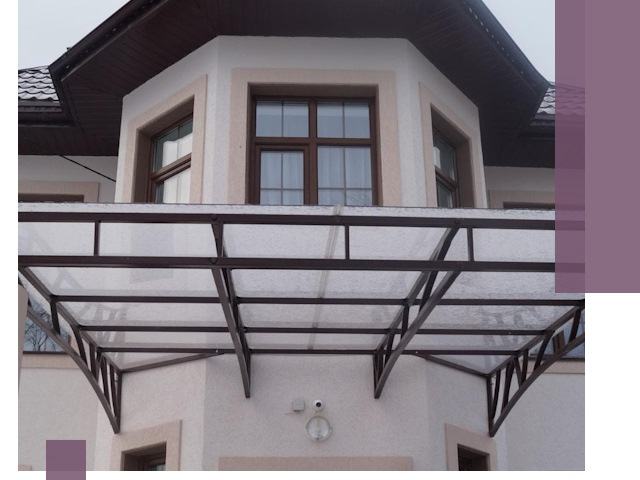 Козырьки из поликарбоната под ключ в Гукове