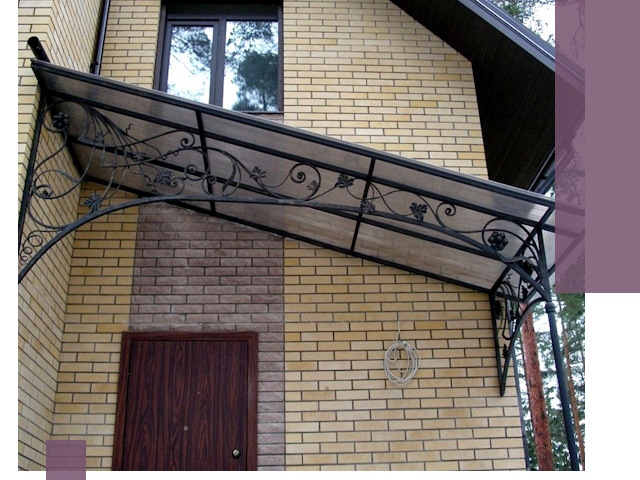 Односкатные козырьки из металла под ключ в Гукове