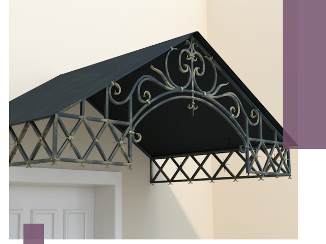 Двускатные металлические козырьки под ключ в Гукове