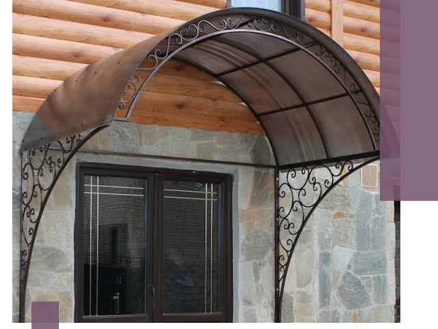 Арочные козырьки под ключ в Гукове: изготовление и монтаж